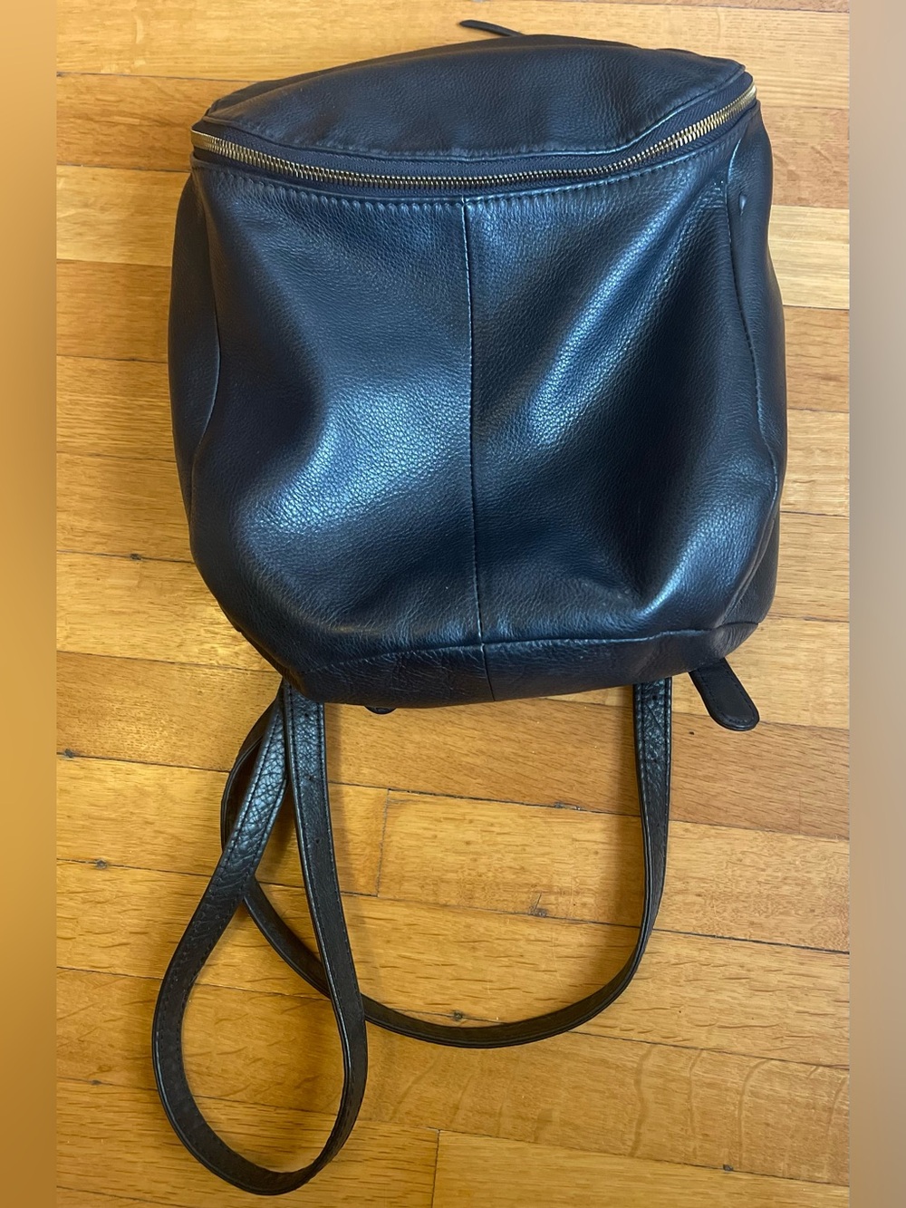 HOBO Black Pebbled Leather Small Backpack Gold Hardware